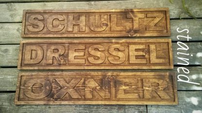 3d engraved name sign stained