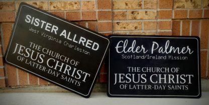 Giant Engraved Missionary Name Tag Signs